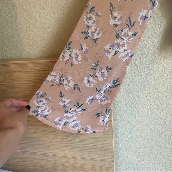 NWT nasty gal sheer floral front tie blouse - Picture 6 of 8